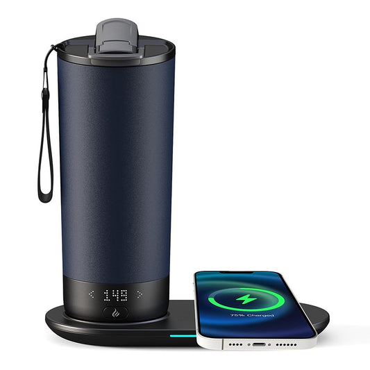 Hayins Temperature Control Heated Travel Mug Smart Self Heating Coffee Mug 18 Oz App Controlled LED Display  (Black, 18 oz)