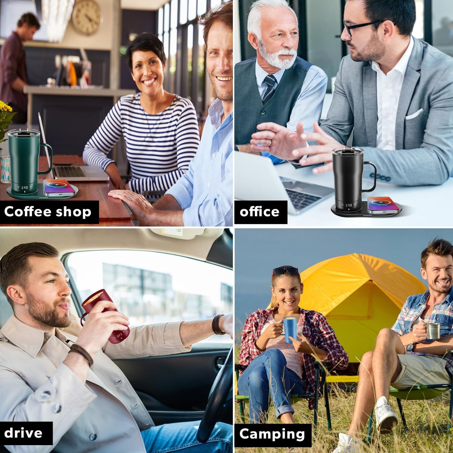 Hayins Smart Self Heating Coffee Mug 18 Oz Temperature Control Heated Coffee Mug App Controlled Warmer Mug 5-10 Hour LED Display