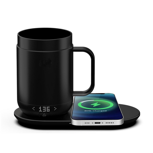 Hayins Temperature Control Smart Mug, Self Heating Coffee Mug LED Display,(16oz, Black)