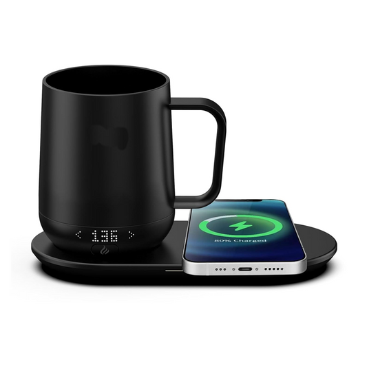 Hayins Temperature Control Smart Mug, Self Heating Coffee Mug LED Display,(12oz, Black)